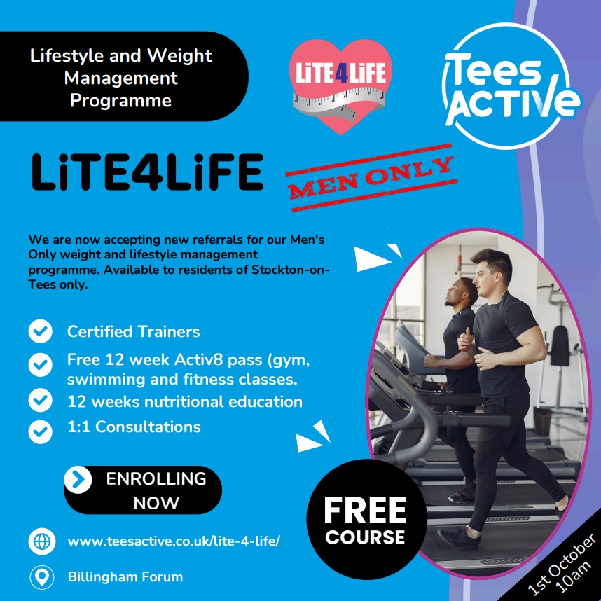 Lite 4 Life, a free 12 week Lifestyle and Weight Management programme for men.